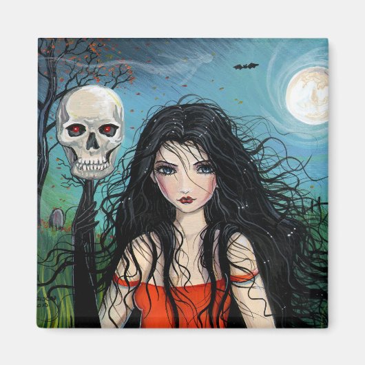 Halloween Vampire Skull Magnet (Vorne)