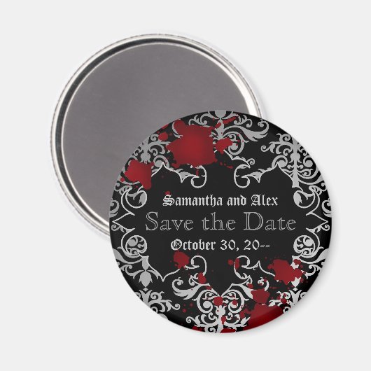 Halloween Vampire Thema Hochzeit speichern Sie das Magnet (Vorderseite/Rückseite)