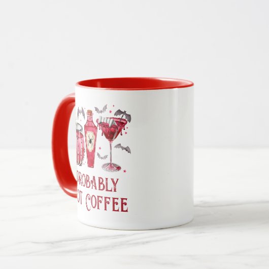 Halloween Vampire wahrscheinlich nicht Kaffee rot Tasse (Vorderseite Links)