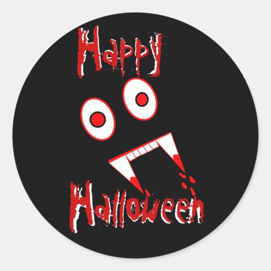 Halloween Vampire Zähne Runder Aufkleber (Vorderseite)