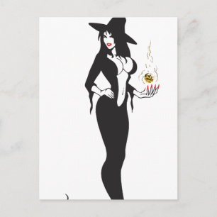 Halloween Vampirin Hexe Postkarte