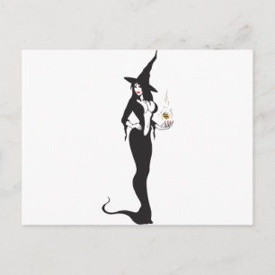 Halloween Vampirin Hexe Postkarte