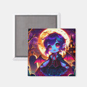 Halloween - Vampirmoonlit chibi Magnet (Vorderseite/Rückseite)