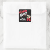 Halloween-Vampirzähne Quadratischer Aufkleber (Tasche)
