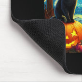 Halloween Van Gogh Starry Night Black Cat Hexa Ha Mousepad (Ecke)