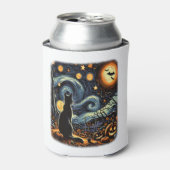 Halloween Van Gogh Starry Night Black Cat Pumpkins Dosenkühler (Kanne Vorderseite)