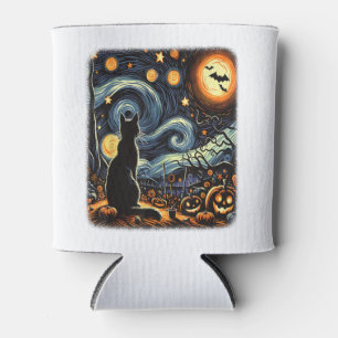 Halloween Van Gogh Starry Night Black Cat Pumpkins Dosenkühler