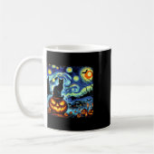 Halloween Van Gogh Starry Night Black Cat Pumpkins Kaffeetasse (Links)