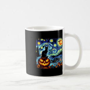Halloween Van Gogh Starry Night Black Cat Pumpkins Kaffeetasse