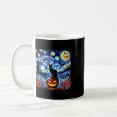 Halloween Van Gogh Starry Night Black Cat Pumpkins Kaffeetasse (Links)