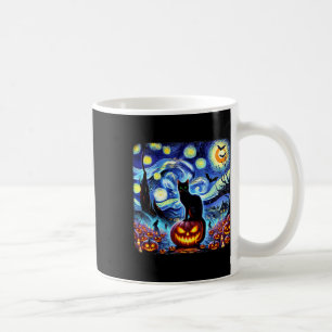 Halloween Van Gogh Starry Night Black Cat Pumpkins Kaffeetasse
