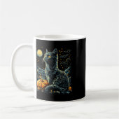 Halloween Van Gogh Starry Night Black Cat Pumpkins Kaffeetasse (Links)