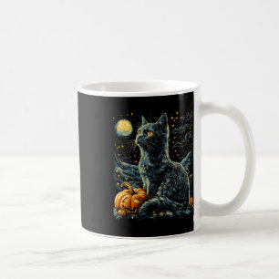 Halloween Van Gogh Starry Night Black Cat Pumpkins Kaffeetasse