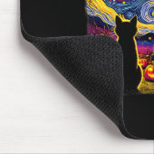 Halloween Van Gogh Starry Night Black Cat Pumpkins Mousepad (Ecke)