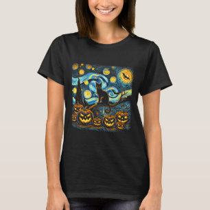 Halloween Van Gogh Sternennacht Kürbis Schwarze Ka T-Shirt