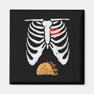 Halloween Vater Skeleton Taco Belly Funny Pregnanc Magnet