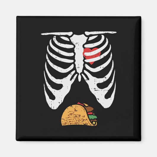 Halloween Vater Skeleton Taco Belly Funny Pregnanc Magnet (Vorne)