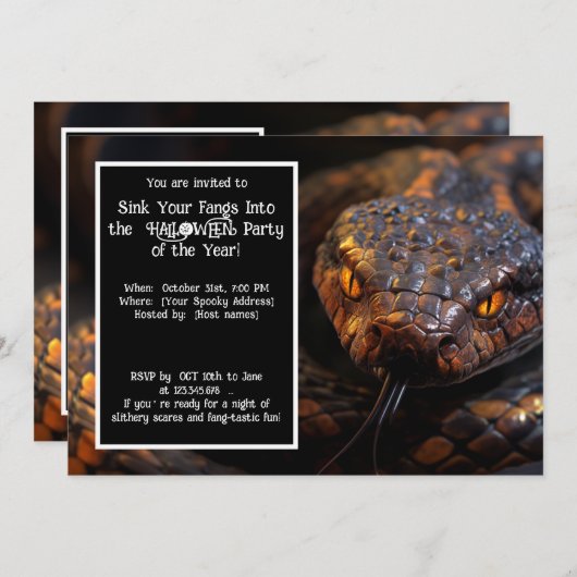 Halloween Venom & Vibes Einladung (Vorne/Hinten)