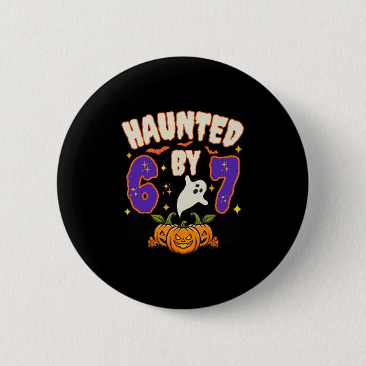 Halloween Verflucht 67 Nummer 67 Sechs Sieben Meme Button (Vorderseite)