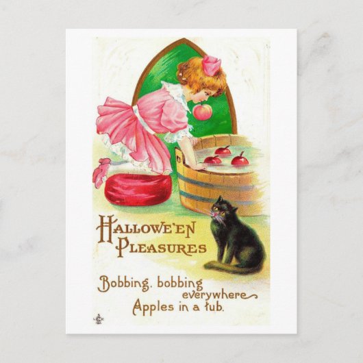 Halloween-Vergnügen, Vintag Postkarte (Vorderseite)