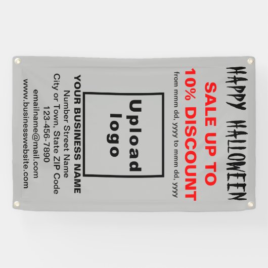 Halloween-Verkauf auf grauem Banner (Horizontal)