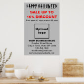 Halloween-Verkauf auf grauem Poster (Küche)