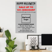 Halloween-Verkauf auf grauem Poster (Heimbüro)