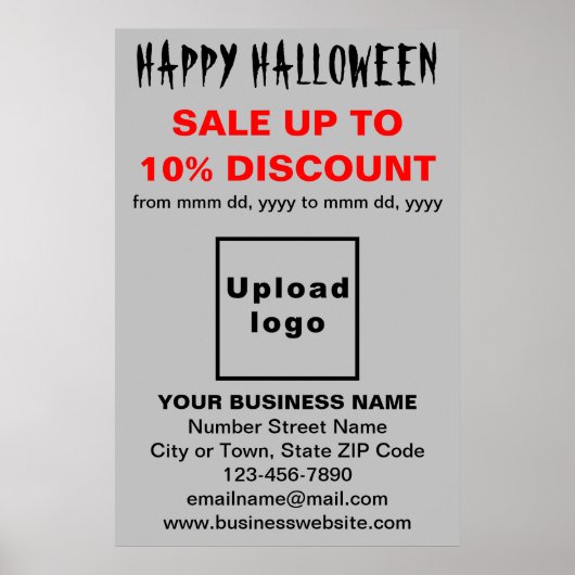 Halloween-Verkauf auf grauem Poster (Vorne)