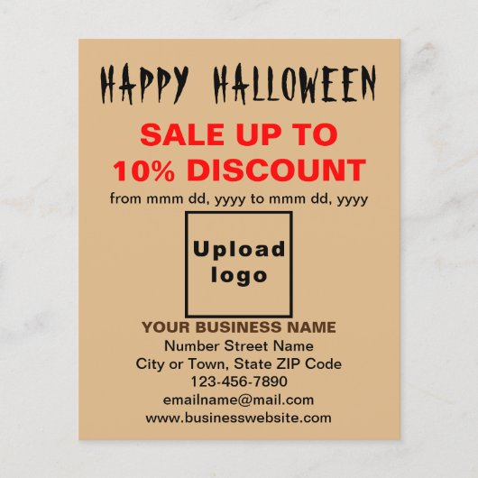 Halloween-Verkauf auf hellbraunem Flyer (Vorne)