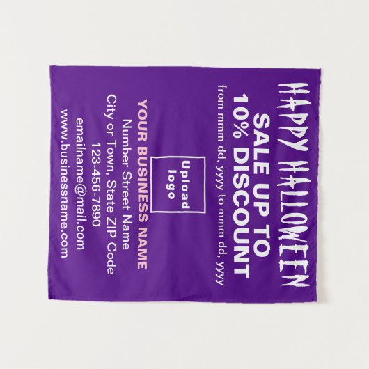 Halloween-Verkauf auf Lila Band Wandteppich (Vorderseite (Horizontal))