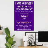 Halloween-Verkauf auf Lila Poster (Heimbüro)