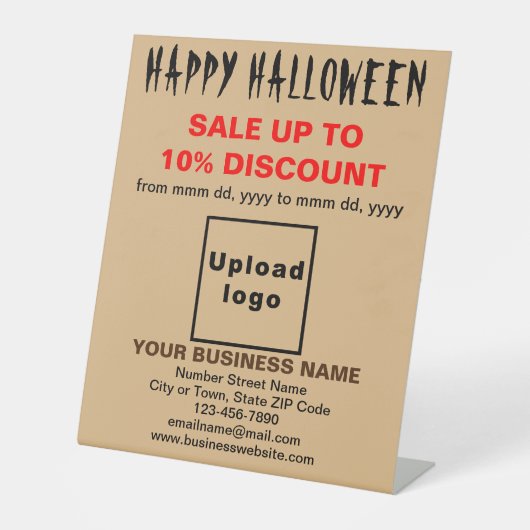 Halloween-Verkauf in Light Brown Sockelschild (Vorderseite)