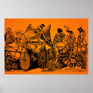 HALLOWEEN VERKAUF! Skeleton Cyclists von J. Posada Poster