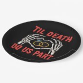 Halloween Verlobung Til Death Do us Part Pappteller (Schrägansicht)