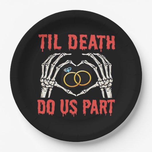 Halloween Verlobung Til Death Do us Part Pappteller (Vorderseite)