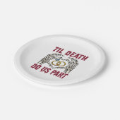 Halloween Verlobung Til Death Do us Part Pappteller (Schrägansicht)