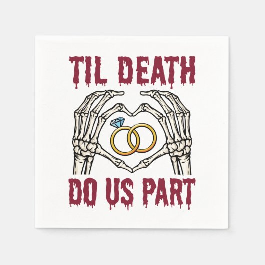 Halloween Verlobung Til Death Do us Part Serviette (Vorderseite)