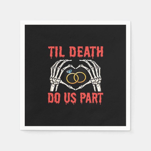 Halloween Verlobung Til Death Do us Part Serviette (Vorderseite)