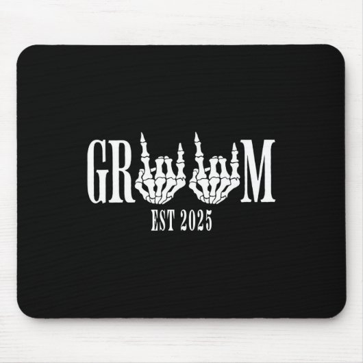 Halloween Verlobung Wedding Bride Groom Skeleton Mousepad (Vorne)