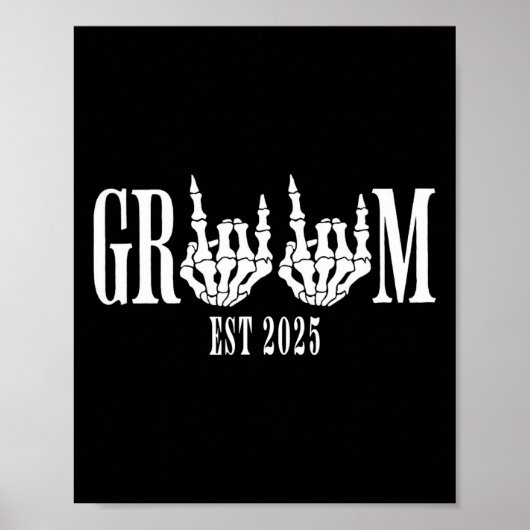 Halloween Verlobung Wedding Bride Groom Skeleton Poster (Vorne)