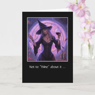 Halloween Vermisst Sie mit Hübscher Hexe und Wein Karte