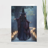 Halloween Verzauberhexe mit Kerzen Karte (Vorderseite)