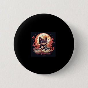 Halloween-Verzauberung_ Schwarze Katze, Pumpkins,  Button
