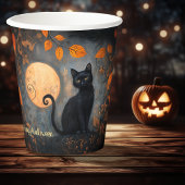 Halloween Verziert Black Cat Full Moon Adult Party Pappbecher