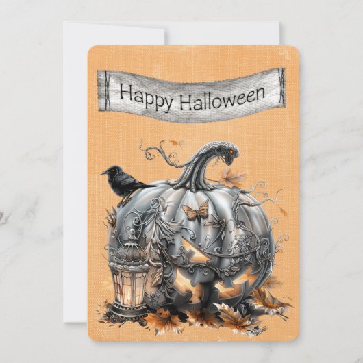 Halloween Verziert Steampunk Gray Pumpkin (Vorderseite)