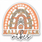 Halloween Vibes Boho Rainbow Fall Halloween Aufkleber (Vorderseite)