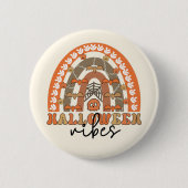 Halloween Vibes Boho Rainbow Fall Halloween Button (Vorderseite)