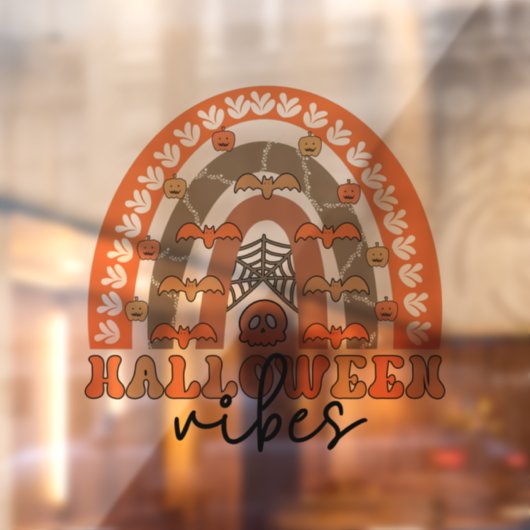 Halloween Vibes Boho Rainbow Fall Halloween Fensteraufkleber (Blatt 2)