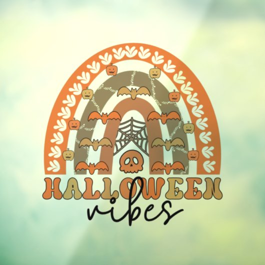 Halloween Vibes Boho Rainbow Fall Halloween Fensteraufkleber (Blatt 3)
