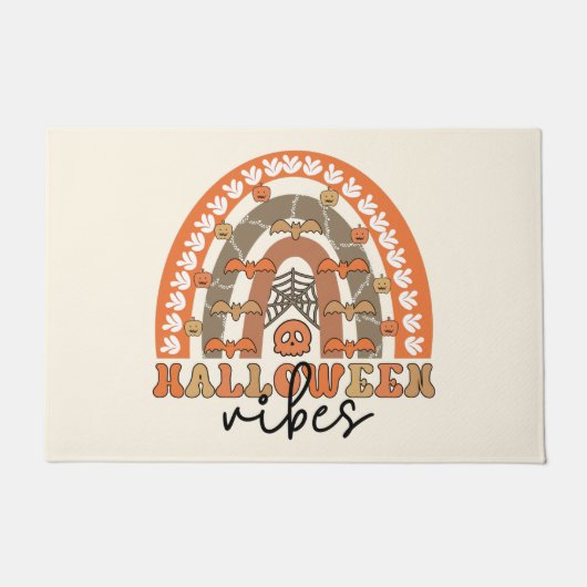 Halloween Vibes Boho Rainbow Fall Halloween Fußmatte (Vorderseite)